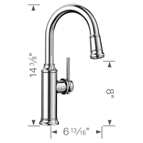 Main product image of Empressa Pull-Down Bar Faucet  (Chrome), 442512