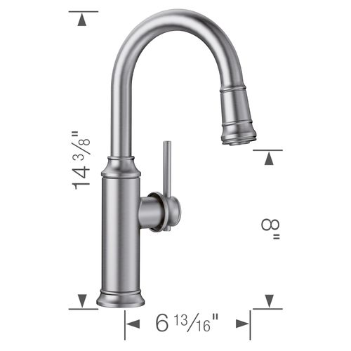 Main product image of Empressa Pull-Down Bar Faucet - PVD Steel, 442513