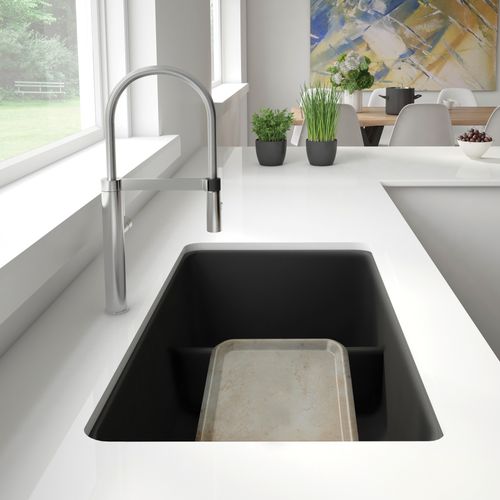 Main product image of Precis SILGRANIT 33" 60/40 Reversible Double Bowl Undermount Kitchen Sink with Low Divide - Anthracite, 442525