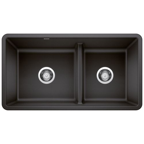Main product image of Precis SILGRANIT 33" 60/40 Reversible Double Bowl Undermount Kitchen Sink with Low Divide - Anthracite, 442525