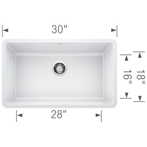 Main product image of Precis SILGRANIT 30" Single Bowl Undermount Kitchen Sink (White)