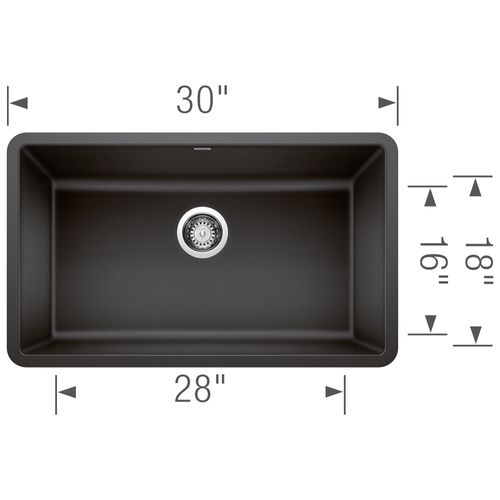 Main product image of Precis SILGRANIT 30" Single Bowl Undermount Kitchen Sink  (Anthracite)