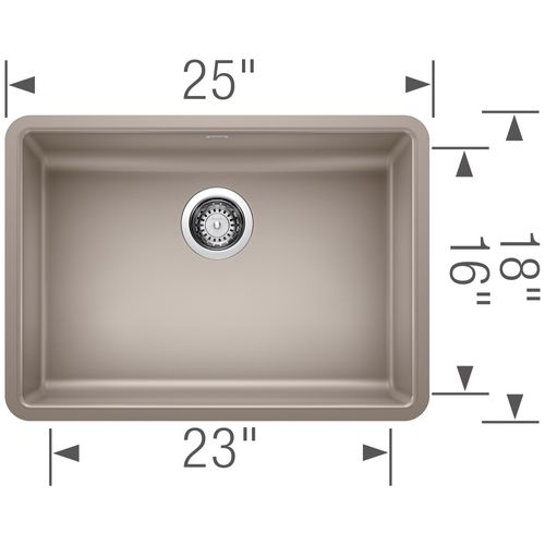 Main product image of Precis SILGRANIT 25" ADA Single Bowl Undermount Kitchen Sink (Truflle)
