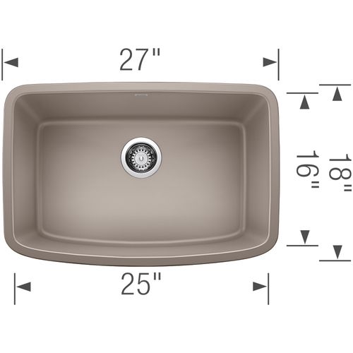 Main product image of Valea SILGRANIT 27" Single Bowl Undermount Kitchen Sink - Truffle, 442549