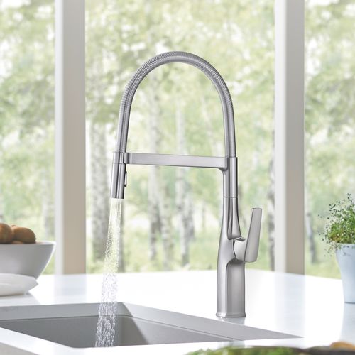 Main product image of Rivana Semi-Pro Pull-Down Dual-Spray Kitchen Faucet (PVD Steel), 442676