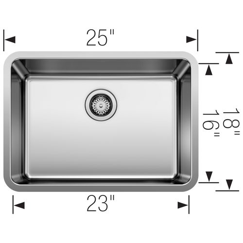 Main product image of Formera 25" Single Bowl Undermount Stainless Steel Kitchen Sink