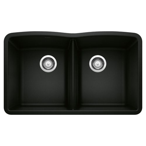 Main product image of Diamond SILGRANIT 32" 50/50 Double Bowl Undermount Kitchen Sink - Coal Black, 442913