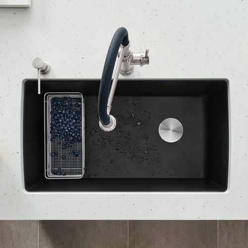 Main product image of Diamond SILGRANIT 33" Super Single Undermount Kitchen Sink - Coal Black, 442916