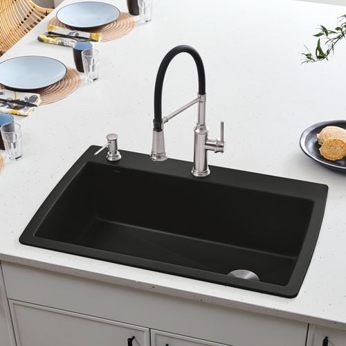Main product image of Diamond SILGRANIT 33.5" Super Single Dual Mount Kitchen Sink - Coal Black, 442917