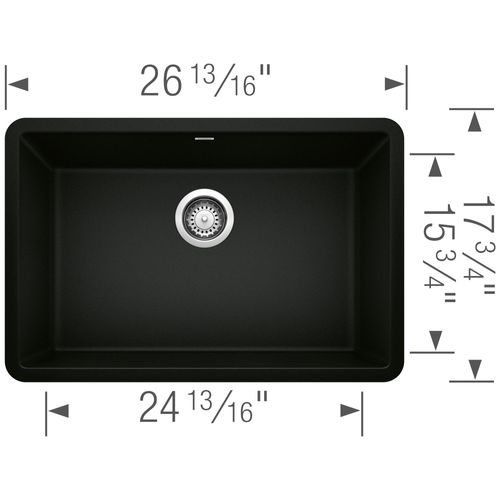 Main product image of Precis SILGRANIT 27" Single Bowl Undermount Kitchen Sink (Coal Black)