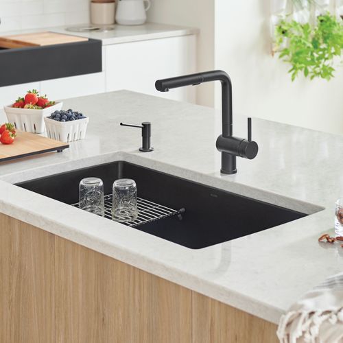 Main product image of Precis SILGRANIT 32" Super Single Undermount Kitchen Sink - Coal Black, 442935