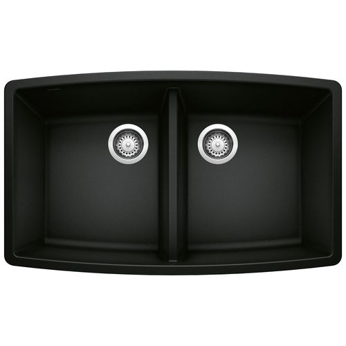 Main product image of Performa SILGRANIT 33" 50/50 Double Bowl Undermount Kitchen Sink - Coal Black, 442937