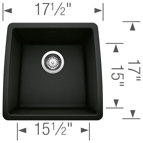 Main product image of Performa SILGRANIT 17" Undermount Bar Sink - Coal Black, 442938