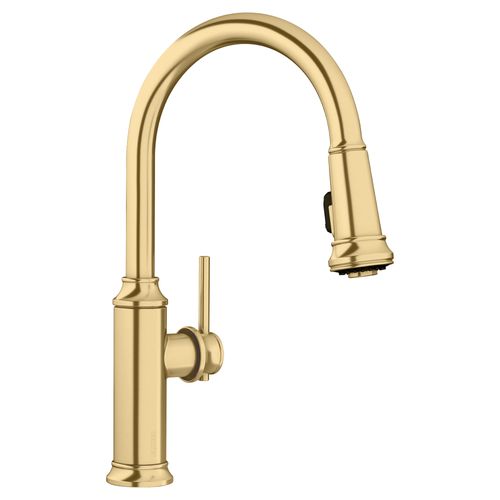Main product image of Empressa High Arc Pull-Down Dual-Spray Kitchen Faucet - Satin Gold, 442980