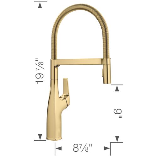 Main product image of Rivana Semi-Pro Pull-Down Dual-Spray Kitchen Faucet - Satin Gold, 442984