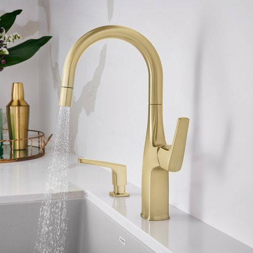 Main product image of Rivana Pull-Down Bar Faucet, 442986 (Satin Gold)