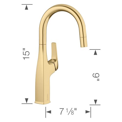 Main product image of Rivana Pull-Down Bar Faucet, 442986 (Satin Gold)