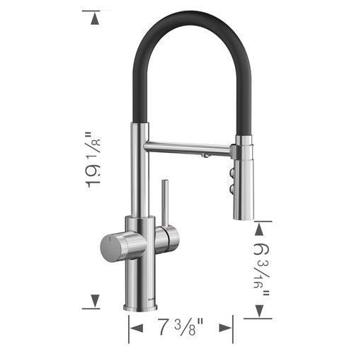 Main product image of Catris Flexo Filter-Ready Semi-Pro Pull-Down Dual-Spray Kitchen Faucet - PVD Steel, 442991