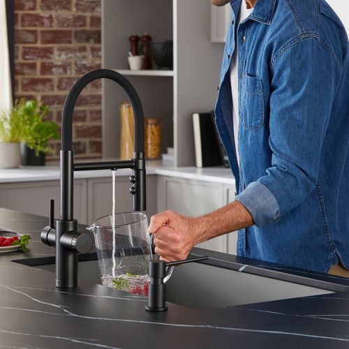 Main product image of Catris Flexo Filter-Ready Semi-Pro Pull-Down Dual-Spray Kitchen Faucet (Matte Black)