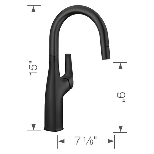 Main product image of Rivana Pull-Down Bar Faucet - Matte Black, 443021, 443021-BLANCO