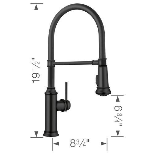 Main product image of Empressa Semi-Pro Pull-Down Dual-Spray Kitchen Faucet - Matte Black, 443022, 443022-BLANCO