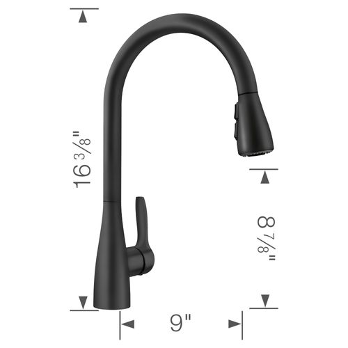 Main product image of Atura Pull-Down Dual-Spray Kitchen Faucet - Matte Black, 443027, 443027-BLANCO