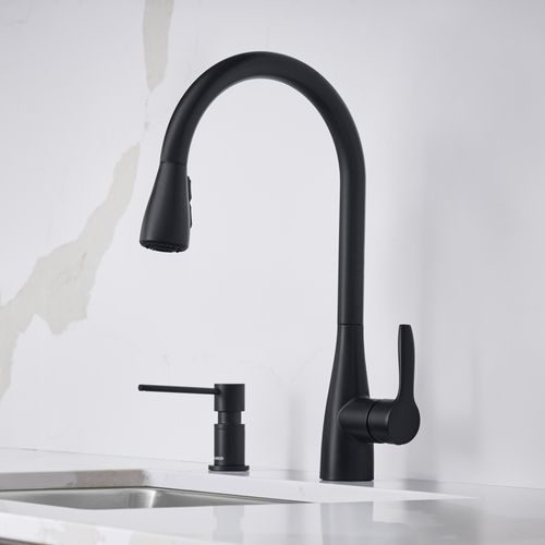 Main product image of Atura Pull-Down Dual-Spray Kitchen Faucet - Matte Black, 443027, 443027-BLANCO