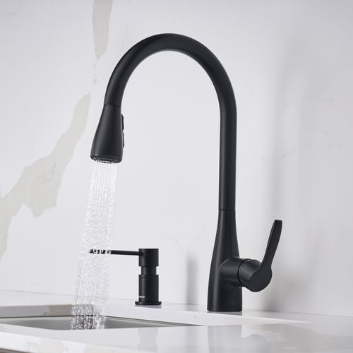 Main product image of Atura Pull-Down Dual-Spray Kitchen Faucet - Matte Black, 443027, 443027-BLANCO