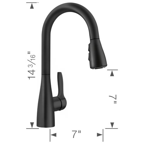 Main product image of Atura Pull-Down Dual-Spray Bar Faucet - Matte Black, 443028, 443028-BLANCO