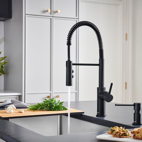 Main product image of Catris Semi-Pro Pull-Down Dual-Spray Kitchen Faucet (Matte Black), 443032-BLANCO