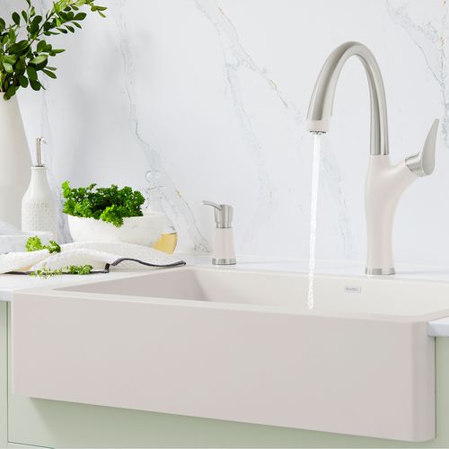 Main product image of Artona Pull-Down Dual-Spray Kitchen Faucet - PVD Steel/Soft White, 443040