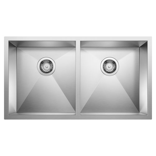Main product image of Quatrus R0 32" 50/50 Double Bowl Undermount Stainless Steel Kitchen Sink, 443053