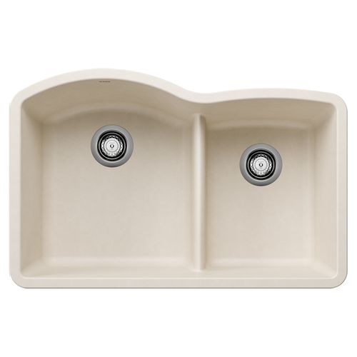 Main product image of Diamond SILGRANIT 32" 60/40 Double Bowl Undermount Kitchen Sink with Low Divide - Soft White, 443065