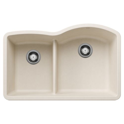 Main product image of Diamond SILGRANIT 32" 40/60 Reverse Double Bowl Undermount Kitchen Sink with Low Divide (Soft White)