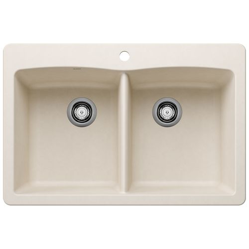 Main product image of Diamond SILGRANIT 33" 50/50 Double Bowl Dual Mount Kitchen Sink - Soft White, 443067