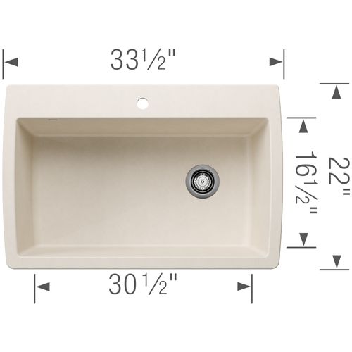 Main product image of Diamond SILGRANIT 33.5" Super Single Dual Mount Kitchen Sink - Soft White, 443072