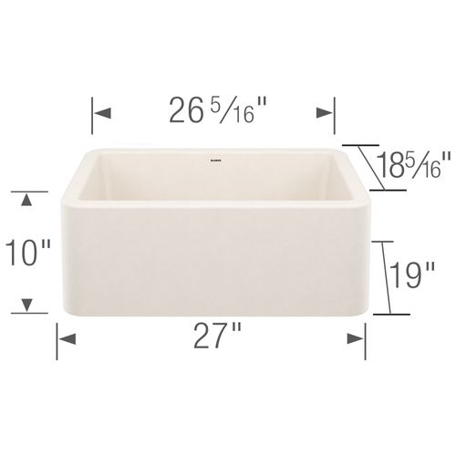 Main product image of Ikon SILGRANIT 27" Single Bowl Apron-Front Farmhouse Sink - Soft White, 443075