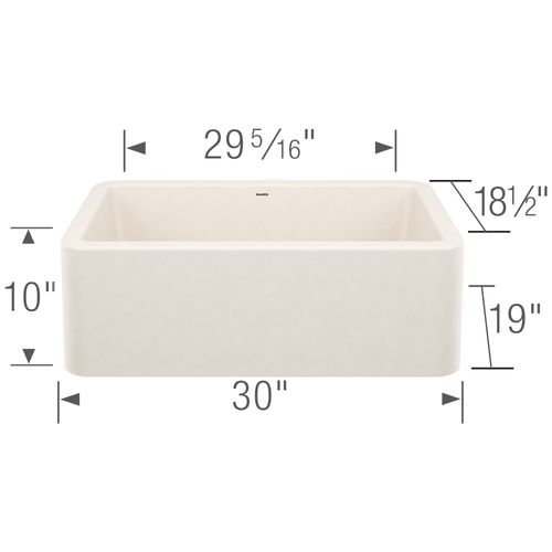 Main product image of Ikon SILGRANIT 30" Single Bowl Apron-Front Farmhouse Sink - Soft White, 443076