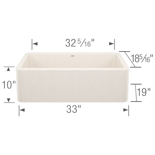 Main product image of Ikon SILGRANIT 33" Single Bowl Apron-Front Farmhouse Sink - Soft White, 443077