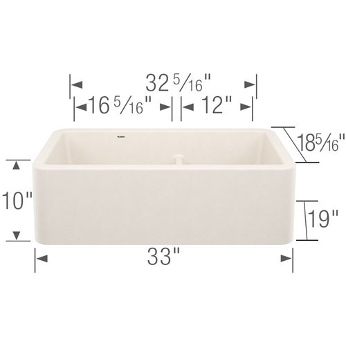 Main product image of Ikon SILGRANIT 33" Double Bowl Apron-Front Farmhouse Sink with Low Divide - Soft White, 443078