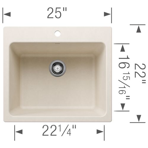 Main product image of Liven SILGRANIT 25" Single Bowl Dual Mount Laundry Sink (Soft White)