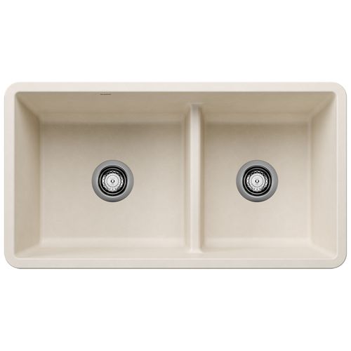 Main product image of Precis SILGRANIT 33" 60/40 Reversible Double Bowl Undermount Kitchen Sink with Low Divide - Soft White, 443080