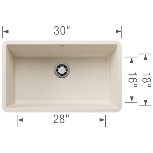 Main product image of Precis SILGRANIT 30" Single Bowl Undermount Kitchen Sink - Soft White, 443083