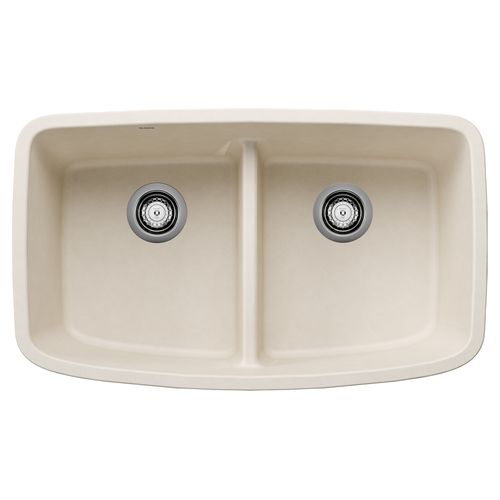 Main product image of Valea SILGRANIT 32" 50/50 Double Bowl Undermount Kitchen Sink with Low Divide - Soft White, 443089