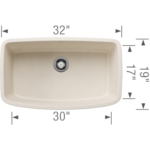 Main product image of Valea SILGRANIT 32" Super Single Undermount Kitchen Sink - Soft White, 443091