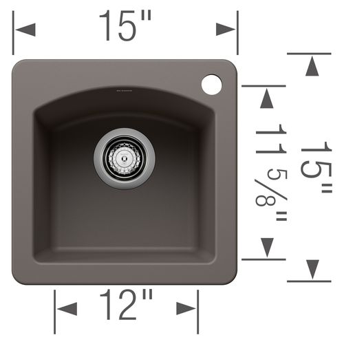 Main product image of Diamond SILGRANIT 15" Dual Mount Bar Sink - Volcano Gray, 443107