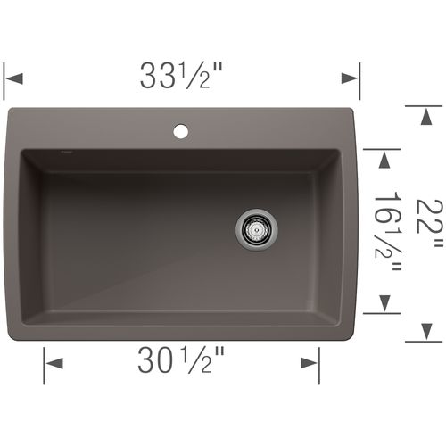 Main product image of Diamond SILGRANIT 33.5" Super Single Dual Mount Kitchen Sink - Volcano Gray, 443109