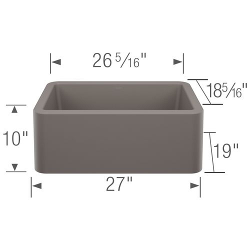 Main product image of Ikon SILGRANIT 27" Single Bowl Apron-Front Farmhouse Sink - Volcano Gray, 443112