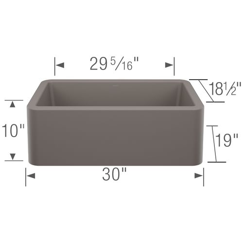 Main product image of Ikon SILGRANIT 30" Single Bowl Apron-Front Farmhouse Sink - Volcano Gray, 443113