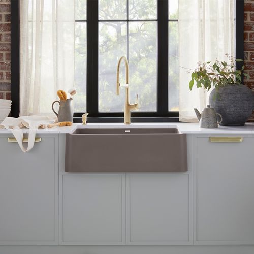 Main product image of Ikon SILGRANIT 30" Single Bowl Apron-Front Farmhouse Sink - Volcano Gray, 443113
